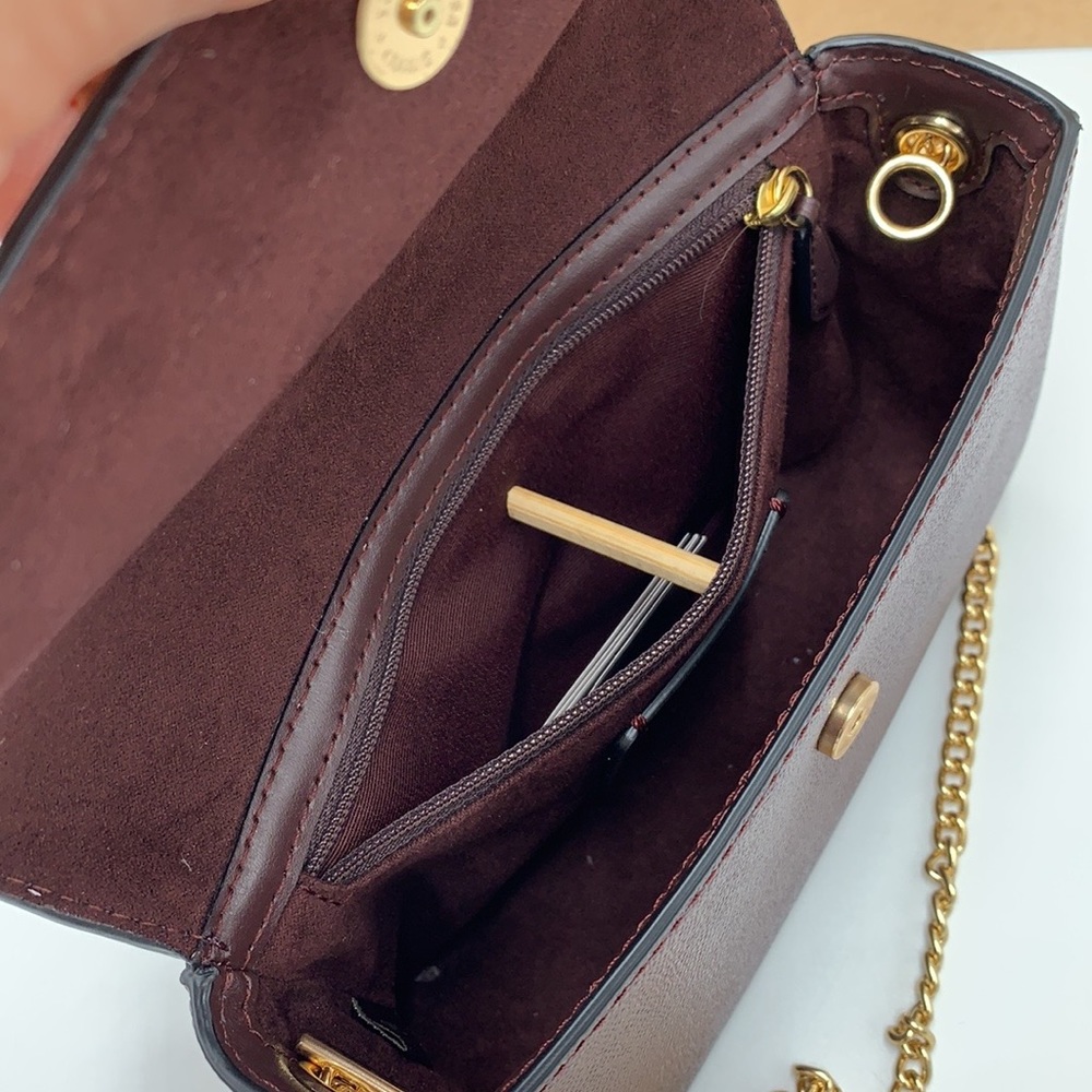 COACH Womens Gemma Crossbody In Colorblock Leather Color: Strawberry Haze/Cranb - Picture 13 of 16